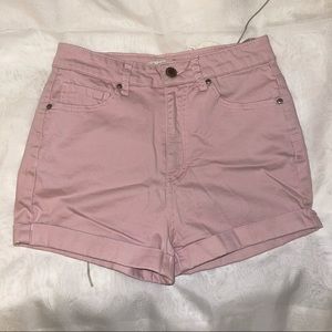 Forever 21 Pink Cuffed Denim Shorts
